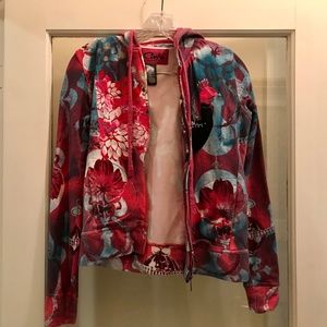 CUSTO BARCELONA Pink Peacock Hoodie Sweatshirt